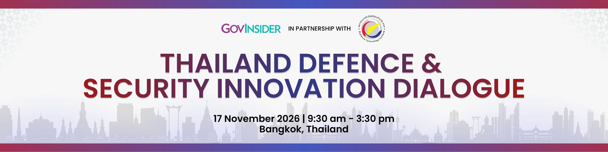 event banner for Thailand Defence & Security Innovation Dialogue